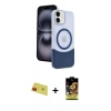 MARSİLYAN™- iPhone 11 Kılıf Kozmos Form Özel Seri - Siyah Buffer Cam Ekran Koruyucu + Kırmızı Rainbow Kamera Lens Koruma Cam