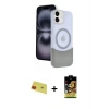 MARSİLYAN™- iPhone 11 Kılıf Kozmos Form Özel Seri - Siyah Buffer Cam Ekran Koruyucu + Kırmızı Rainbow Kamera Lens Koruma Cam
