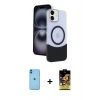 MARSİLYAN™- iPhone 11 Kılıf Kozmos Form Özel Seri - Siyah Buffer Cam Ekran Koruyucu + Neon Fosforlu Kamera Lens - MI