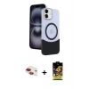 MARSİLYAN™- iPhone 11 Kılıf Kozmos Form Özel Seri - Siyah Buffer Cam Ekran Koruyucu + Pers Alüminyum Kamera Lens - KI