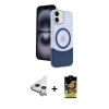 MARSİLYAN™- iPhone 11 Kılıf Kozmos Form Özel Seri - Siyah Buffer Cam Ekran Koruyucu + Raze Metal Kamera Lens - GS