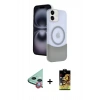 MARSİLYAN™- iPhone 11 Kılıf Kozmos Form Özel Seri - Siyah Buffer Cam Ekran Koruyucu + Raze Metal Kamera Lens - KI