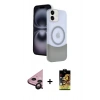 MARSİLYAN™- iPhone 11 Kılıf Kozmos Form Özel Seri - Siyah Buffer Cam Ekran Koruyucu + Raze Metal Kamera Lens - SH