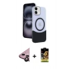MARSİLYAN™- iPhone 11 Kılıf Kozmos Form Özel Seri - Siyah Buffer Cam Ekran Koruyucu + Raze Metal Kamera Lens - SH