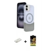 MARSİLYAN™- iPhone 11 Kılıf Kozmos Form Özel Seri - Siyah Buffer Cam Ekran Koruyucu + Renkli Kamera Lens Koruma Cam - TU