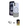 MARSİLYAN™- iPhone 11 Kılıf Kozmos Form Özel Seri - Siyah Buffer Cam Ekran Koruyucu + Yeşil Pers Alüminyum Kamera Lens