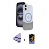 MARSİLYAN™- iPhone 11 Kılıf Kozmos Form Özel Seri - Siyah Buffer Hayalet Cam Ekran Koruyucu + Raze Metal Kamera Lens - MR