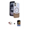 MARSİLYAN™- iPhone 11 Kılıf Kozmos Form Özel Seri - Siyah Buffer Hayalet Cam Ekran Koruyucu + Pers Alüminyum Kamera Lens - KI