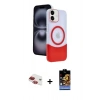 MARSİLYAN™- iPhone 11 Kılıf Kozmos Form Özel Seri - Siyah Buffer Hayalet Cam Ekran Koruyucu + Pers Alüminyum Kamera Lens - KI