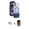 MARSİLYAN™- iPhone 11 Kılıf Kozmos Form Özel Seri - Siyah Buffer Hayalet Cam Ekran Koruyucu + Pers Alüminyum Kamera Lens - KI