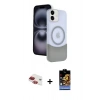 MARSİLYAN™- iPhone 11 Kılıf Kozmos Form Özel Seri - Siyah Buffer Hayalet Cam Ekran Koruyucu + Pers Alüminyum Kamera Lens - KI