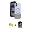 MARSİLYAN™- iPhone 11 Kılıf Kozmos Form Özel Seri - Siyah Buffer Hayalet Cam Ekran Koruyucu + Rainbow Kamera Lens Koruma Cam - KI