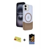 MARSİLYAN™- iPhone 11 Kılıf Kozmos Form Özel Seri - Siyah Buffer Hayalet Cam Ekran Koruyucu + Rainbow Kamera Lens Koruma Cam - KI