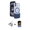 MARSİLYAN™- iPhone 11 Kılıf Kozmos Form Özel Seri - Siyah Buffer Hayalet Cam Ekran Koruyucu + Raze Metal Kamera Lens - GS