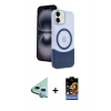 MARSİLYAN™- iPhone 11 Kılıf Kozmos Form Özel Seri - Siyah Buffer Hayalet Cam Ekran Koruyucu + Raze Metal Kamera Lens - MI
