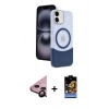 MARSİLYAN™- iPhone 11 Kılıf Kozmos Form Özel Seri - Siyah Buffer Hayalet Cam Ekran Koruyucu + Raze Metal Kamera Lens - SH