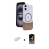 MARSİLYAN™- iPhone 11 Kılıf Kozmos Form Özel Seri - Siyah Buffer Hayalet Cam Ekran Koruyucu + Renkli Kamera Lens Koruma Cam - TU