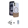 MARSİLYAN™- iPhone 11 Kılıf Kozmos Form Özel Seri - Siyah Joko Magic 5D Cam + Raze Metal Kamera Lens - GS