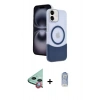 MARSİLYAN™- iPhone 11 Kılıf Kozmos Form Özel Seri - Siyah Joko Magic 5D Cam + Raze Metal Kamera Lens - KI