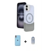 MARSİLYAN™- iPhone 11 Kılıf Kozmos Form Özel Seri - Siyah Joko Magic 5D Cam + Turuncu Neon Fosforlu Kamera Lens