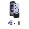 MARSİLYAN™- iPhone 11 Kılıf Kozmos Form Özel Seri - Siyah Joko Magic 5D Hayalet Cam + Raze Metal Kamera Lens - MR