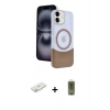 MARSİLYAN™- iPhone 11 Kılıf Kozmos Form Özel Seri - Siyah Joko Magic 5D Hayalet Cam + Turuncu Renkli Kamera Lens Koruma Cam