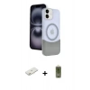 MARSİLYAN™- iPhone 11 Kılıf Kozmos Form Özel Seri - Siyah Joko Magic 5D Hayalet Cam + Turuncu Renkli Kamera Lens Koruma Cam