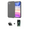 MARSİLYAN™- iPhone 11 Kılıf Kozmos Yansıma Özel Seri - Şeffaf 360 Full Body Arka Koruyucu + Kamera Lens Koruma Cam - SF