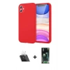 MARSİLYAN™- iPhone 11 Kılıf Kozmos Yansıma Özel Seri - Şeffaf 360 Full Body Arka Koruyucu + Kamera Lens Koruma Cam - SF