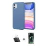 MARSİLYAN™- iPhone 11 Kılıf Kozmos Yansıma Özel Seri - Şeffaf 360 Full Body Arka Koruyucu + Kamera Lens Koruma Cam - SF