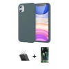 MARSİLYAN™- iPhone 11 Kılıf Kozmos Yansıma Özel Seri - Şeffaf 360 Full Body Arka Koruyucu + Kamera Lens Koruma Cam - SF