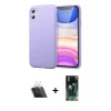 MARSİLYAN™- iPhone 11 Kılıf Kozmos Yansıma Özel Seri - Şeffaf 360 Full Body Arka Koruyucu + Kamera Lens Koruma Cam - SF