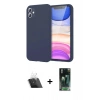 MARSİLYAN™- iPhone 11 Kılıf Kozmos Yansıma Özel Seri - Şeffaf 360 Full Body Arka Koruyucu + Kamera Lens Koruma Cam - SF