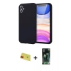 MARSİLYAN™- iPhone 11 Kılıf Kozmos Yansıma Özel Seri - Şeffaf 360 Full Body Arka Koruyucu + Rainbow Kamera Lens Koruma Cam - KI