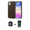 MARSİLYAN™- iPhone 11 Kılıf Kozmos Yansıma Özel Seri - Şeffaf 360 Full Body Arka Koruyucu + PVD Metal Kamera Lens - MI