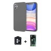 MARSİLYAN™- iPhone 11 Kılıf Kozmos Yansıma Özel Seri - Şeffaf 360 Full Body Arka Koruyucu + PVD Metal Kamera Lens - MI