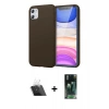 MARSİLYAN™- iPhone 11 Kılıf Kozmos Yansıma Özel Seri - Şeffaf 360 Full Body Arka Koruyucu + Kamera Lens Koruma Cam - SF