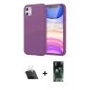 MARSİLYAN™- iPhone 11 Kılıf Kozmos Yansıma Özel Seri - Şeffaf 360 Full Body Arka Koruyucu + Kamera Lens Koruma Cam - SF