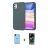 MARSİLYAN™- iPhone 11 Kılıf Kozmos Yansıma Özel Seri - Şeffaf 360 Full Body Arka Koruyucu + Neon Fosforlu Kamera Lens - TU