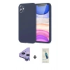 MARSİLYAN™- iPhone 11 Kılıf Kozmos Yansıma Özel Seri - Şeffaf Pasifik Cam Ekran Koruyucu + Raze Metal Kamera Lens - MR