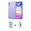 MARSİLYAN™- iPhone 11 Kılıf Kozmos Yansıma Özel Seri - Şeffaf Pasifik Cam Ekran Koruyucu + Neon Fosforlu Kamera Lens - YL