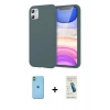 MARSİLYAN™- iPhone 11 Kılıf Kozmos Yansıma Özel Seri - Şeffaf Pasifik Cam Ekran Koruyucu + Neon Fosforlu Kamera Lens - YL