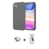 MARSİLYAN™- iPhone 11 Kılıf Kozmos Yansıma Özel Seri - Şeffaf Pasifik Cam Ekran Koruyucu + Pers Alüminyum Kamera Lens - GI