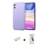MARSİLYAN™- iPhone 11 Kılıf Kozmos Yansıma Özel Seri - Şeffaf Pasifik Cam Ekran Koruyucu + Renkli Kamera Lens Koruma Cam - SI