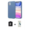 MARSİLYAN™- iPhone 11 Kılıf Kozmos Yansıma Özel Seri - Şeffaf Pasifik Cam Ekran Koruyucu + PVD Metal Kamera Lens - TU