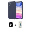 MARSİLYAN™- iPhone 11 Kılıf Kozmos Yansıma Özel Seri - Şeffaf Pasifik Cam Ekran Koruyucu + PVD Metal Kamera Lens - TU