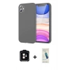 MARSİLYAN™- iPhone 11 Kılıf Kozmos Yansıma Özel Seri - Şeffaf Pasifik Cam Ekran Koruyucu + PVD Metal Kamera Lens - TU