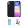MARSİLYAN™- iPhone 11 Kılıf Kozmos Yansıma Özel Seri - Şeffaf Royal Nano Ekran Koruyucu + Neon Fosforlu Kamera Lens - MI