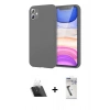 MARSİLYAN™- iPhone 11 Kılıf Kozmos Yansıma Özel Seri - Şeffaf Uv Polymer Nano Ekran Koruyucu + Kamera Lens Koruma Cam - SF