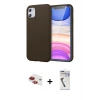 MARSİLYAN™- iPhone 11 Kılıf Kozmos Yansıma Özel Seri - Şeffaf Uv Polymer Nano Ekran Koruyucu + Kırmızı Pers Alüminyum Kamera Lens